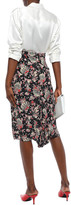 Thumbnail for your product : Anna Sui Draped Pleated Silk Pencil Skirt