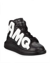 Thumbnail for your product : Alexander McQueen Men's High-Top Oversized Graphic Sneaker in Leather