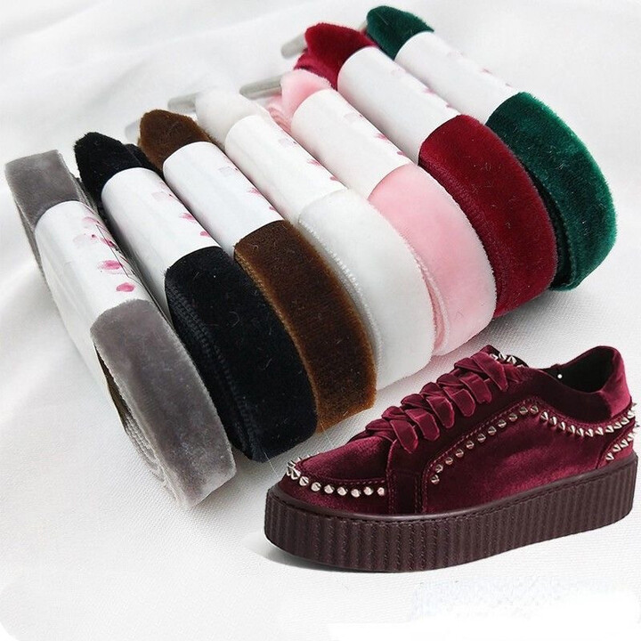 ALTWIJRO 1 Pair Width 1cm Velvet Surface Black White Flat Shoelaces Women Men Leather Sports Casual Shoes Laces Strings Wholesale