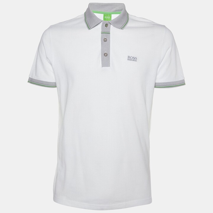 Boss by Hugo Boss White Cotton Pique Regular Fit Polo T-Shirt