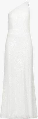 Zara one-shoulder sequin gown