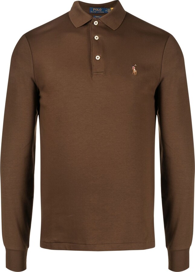 Polo Ralph Lauren Men's Brown Long Sleeve Shirts with Cash Back | ShopStyle