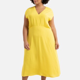 yellow plain dress