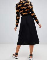 Thumbnail for your product : Monki Tie Waist Button Up Midi Skirt
