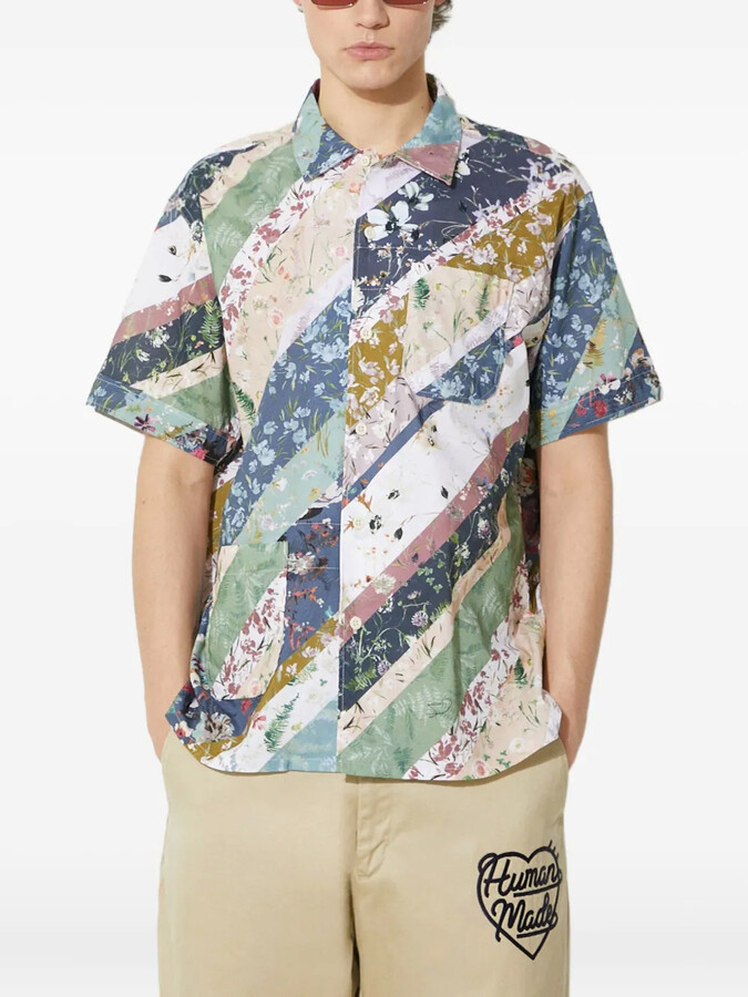 Engineered Garments Floral-Patchwork Short-Sleeve Shirt