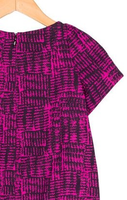 Little Marc Jacobs Girls' Abstract Print Bow-Embellished Top