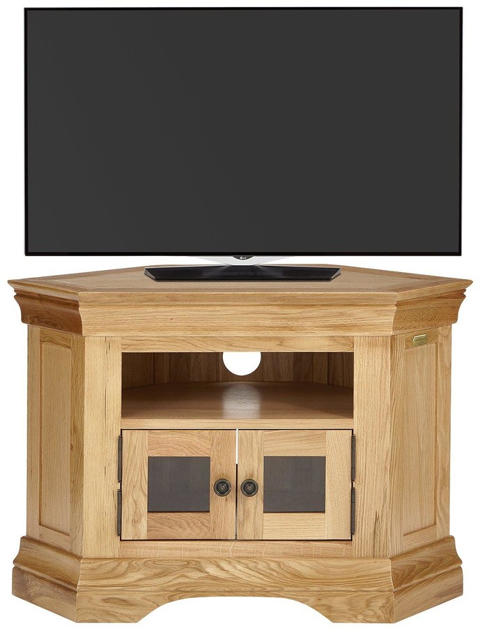 Luxe Collection Constance Oak Ready Assembled Corner Tv Unit Fits Up