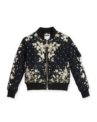Givenchy Baby's Breath Print Puffer Bomber Jacket, Size 4-5