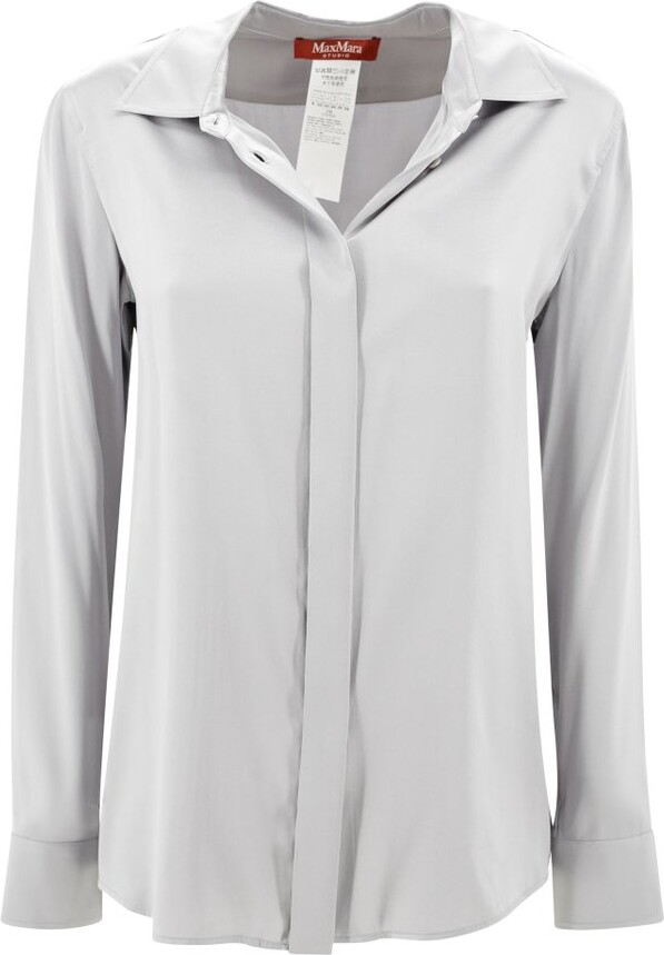 Studio Max Mara Baden Curved Hem Long-Sleeved Top