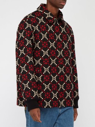 Gucci GG Hooded Wool Jacket - Black Red