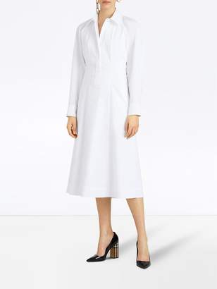 Burberry Panelled Stretch Cotton Shirt Dress
