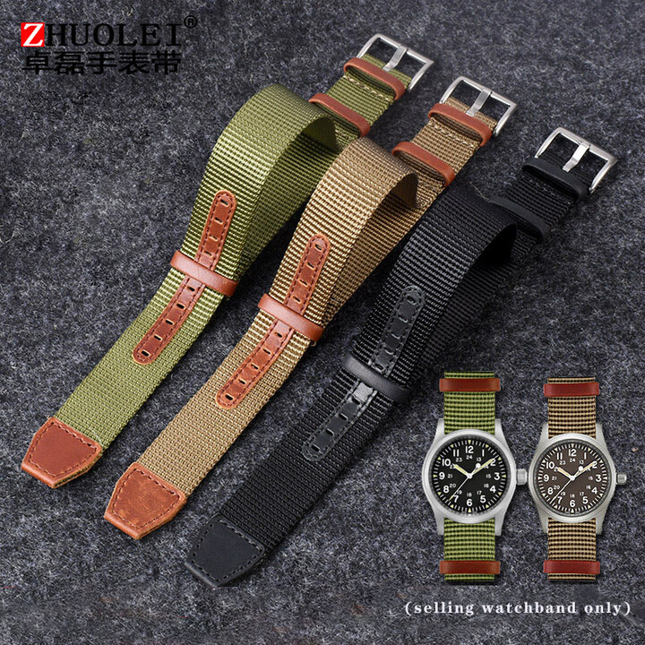 zhuolei Nylon watchband for HAMILTON Khaki field H69439931 H69439411 Seiko T-imex wristband brand leisure watch straps 20mm 22mm