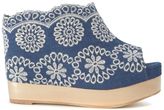 Thumbnail for your product : Jeffrey Campbell Virgo Denim Sabot With Flowers