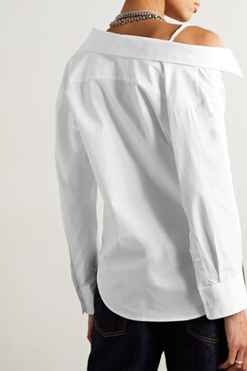 alexanderwang.t Cold-shoulder Cotton-poplin Shirt - White