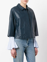 Thumbnail for your product : Herno cropped jacket - women - Lamb Skin/Polyester/Acetate - 42