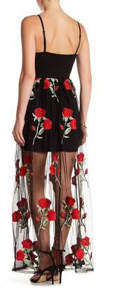 Gracia Rose Embroidered Sheer Mesh Dress