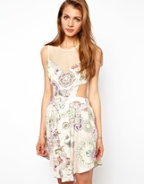 Thumbnail for your product : Pencey Cut Out Silk Skater Dress