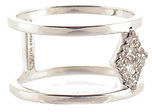 Thumbnail for your product : Mateo Bijoux Sterling Silver White Zircon Double Band Ring Size 6