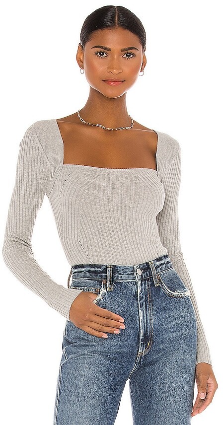 fitted ribbed sweater