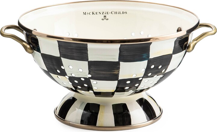 Mackenzie Childs Courtly Check Large Colander