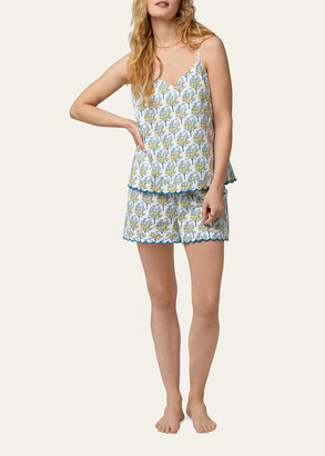 Bedhead Pajamas Scalloped Lemon-Print Organic Cotton Pajama Set