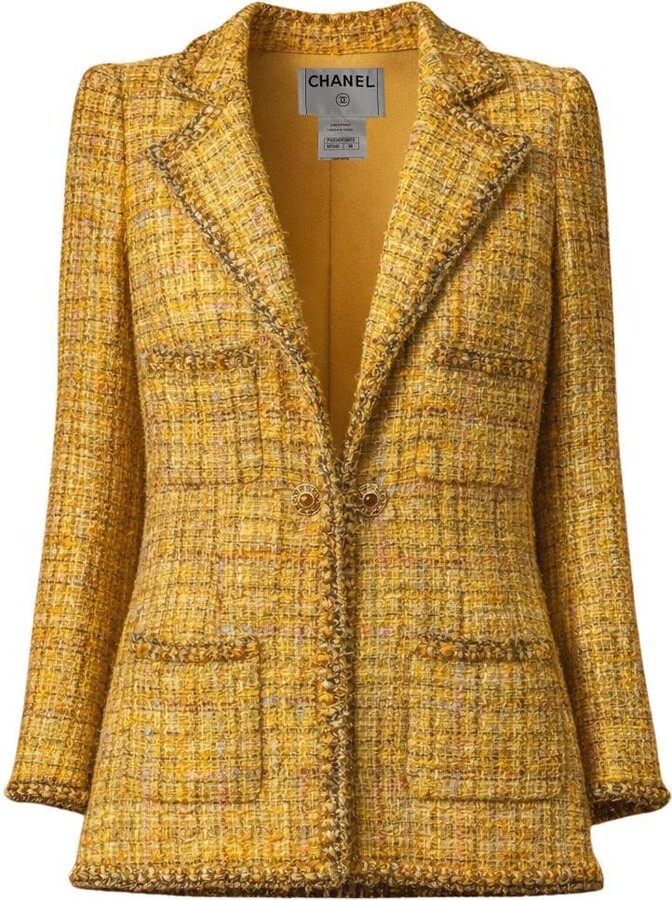 Chanel 11k$ Paris / Saint-tropez Marigold Tweed Jacket 36 Fr