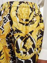 Thumbnail for your product : Versace Baroque-print Silk-twill Trousers - Womens - Black Gold