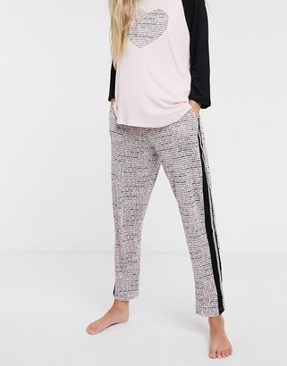 DKNY knit trackies with side stripe in pink