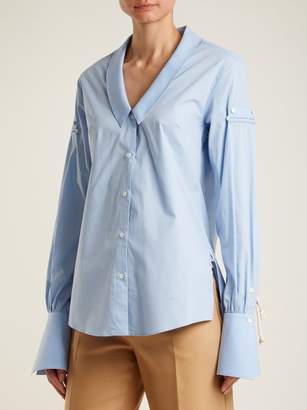 Palmer Harding Removable Ruffle Long Sleeved Shirt - Womens - Blue