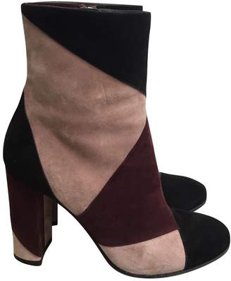 Gianvito Rossi Burgundy Suede Ankle boots
