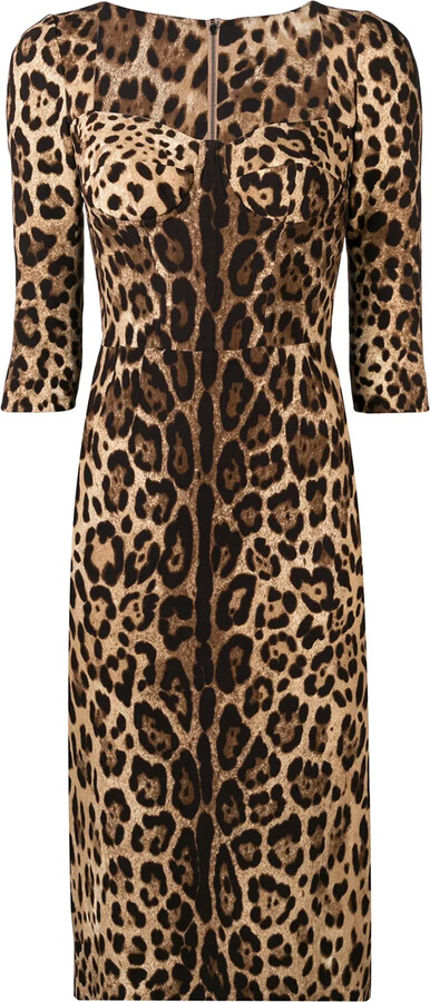 Dolce & Gabbana Leopard-Print Midi Dress