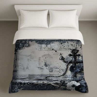 VisionDecor Anchor Bedding Nautical Duvet Cover Industrial