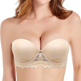 Natapar Women Strapless Bras, Beauty Back Smooth Multiway Demi Underwire  Bra Push Up Invisible