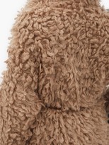 Thumbnail for your product : Brunello Cucinelli Leather-tie Mohair-blend Faux-shearling Cardigan - Light Brown