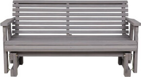 Hokku Designs Amish Heavy Duty 800 Lb Roll Back Pressure Treated Porch Glider (5 Foot Semi-Solid Grey Stain)