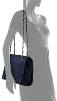 Thumbnail for your product : Tory Burch Fleming Quilted Denim Flap Bag, Indigo