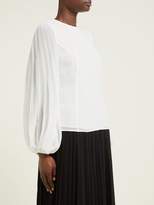 Thumbnail for your product : Zimmermann Sunray Body Bishop Sleeve Crepe Blouse - Womens - White