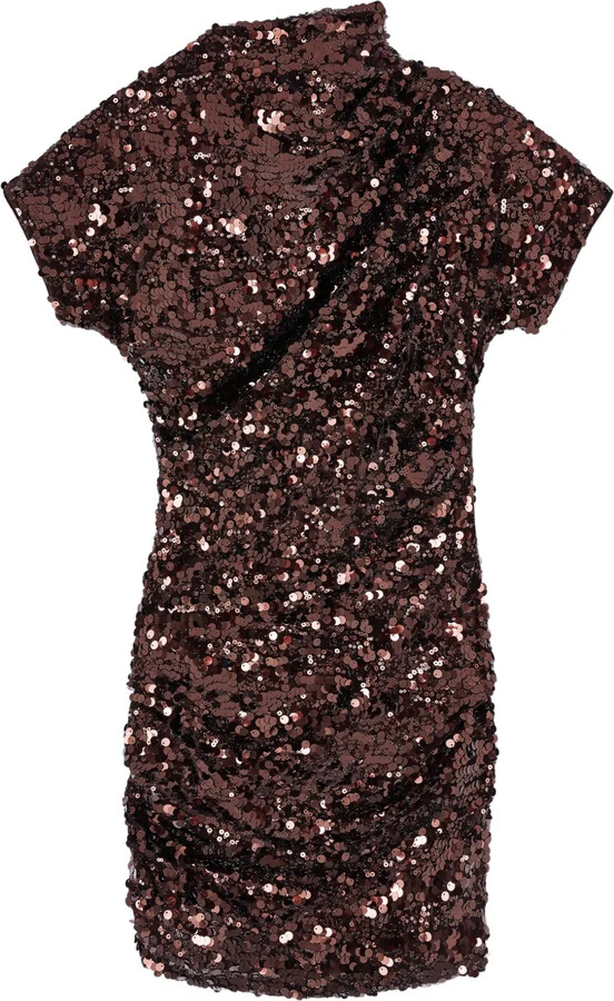 Ganni Sequin Short-Sleeve Mini Dress
