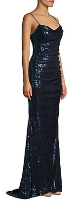 Faviana Sequin Ruched Gown