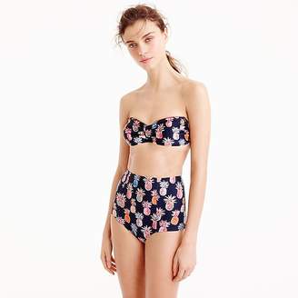 J.Crew Smocked bandeau bikini top in Ratti® painted pineapple