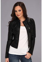 Thumbnail for your product : Members Only PU Vintage Cropped Zip-Front Jacket