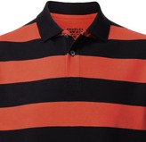 Thumbnail for your product : Charles Tyrwhitt Navy  and soft orange stripe short sleeve pique polo