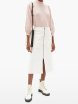 Thumbnail for your product : Allude Funnel-neck Balloon-sleeve Wool-blend Sweater - Pink