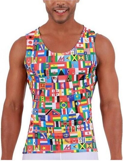 Instaslim InstaSlimActivewearMuscleTank5MAT001FlagsPrintSize