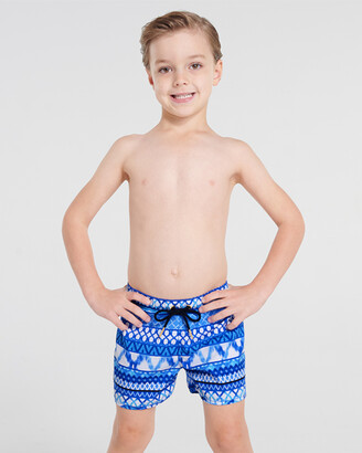 Aqua Blu Kids - Boy's Blue Boardshorts - Riviera Retro Boardshorts - Kids - Size One Size, 6 at The Iconic