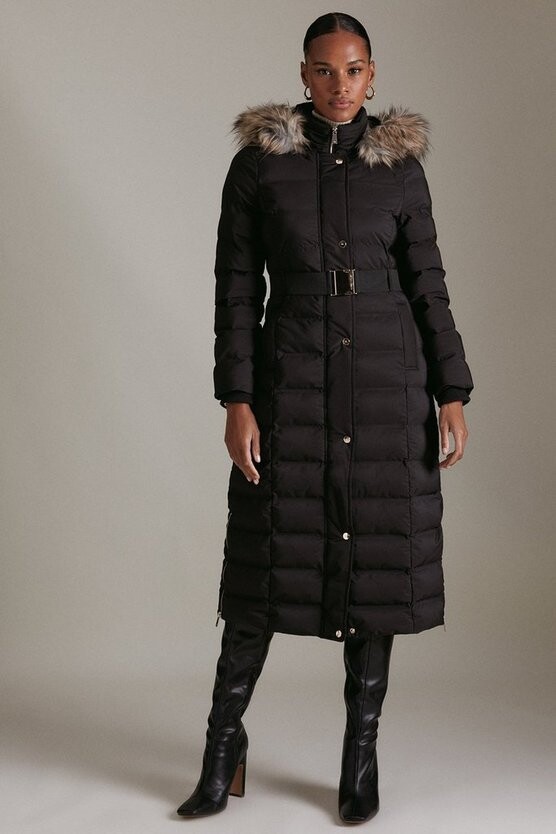fur lined padded coat