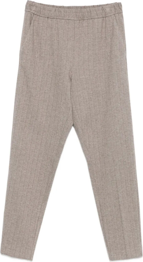 Le Tricot Perugia Herringbone-Pattern Trousers