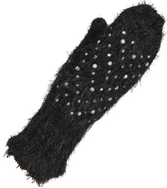 Black Rivet Womens Knit Mitten W/ Pearl Detail