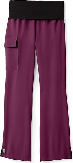 Medline Ocean AVE Ladies Yoga Elastic Waist Scrub Pant, Wine, Medium (5560WNEM)
