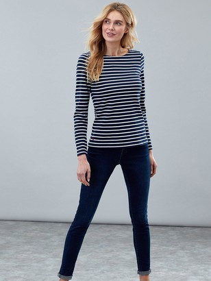 Joules Striped Harbour Top - Cream Navy
